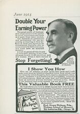 1914 Dickson Double Earning Power Stop Forgetting Book Offer Vtg Print Ad CO6 picture
