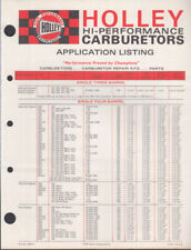 Holley Hi-Performance Carburetors Application Listing 1967 picture