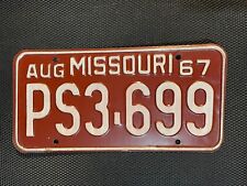 MISSOURI LICENSE PLATE 1967 AUGUST PS3 699 picture