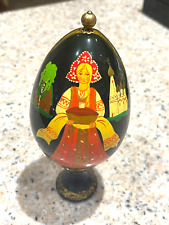🔥LOOK🔥EARLY 1960’s RUSSIAN PALEKH VASILISA THE GREAT FABERGE EGG LACQUER picture