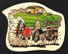 HOT ROD STICKER “GTO PONTIAC BURN OUT” 3 1/2“ X 3“ GLOSSY DISCONTINUED  picture