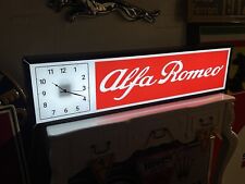 VERY RARE 1980’s ALFA ROMEO ILLUMINATED DEALER CLOCK GARAGE SIGN SHOWROOM picture