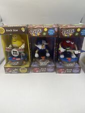 Set Of 3 M &M's Candy Dispensers 2014 Rock Stars In Box Confectionery Collect picture