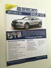 2011 2012 SHELBY AMERICAN INC SHELBY GTS NOS Mustang Flyer Info Sheet / Carroll picture