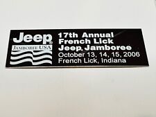 Jeep Jamboree Dash Badge Plaque French Lick Indiana 10/13/06 10/14/06 10/15/06 picture
