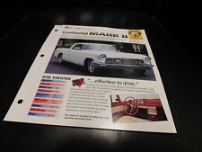 1956-1957 Lincoln Continental Mark II Spec Sheet Brochure Photo Poster picture