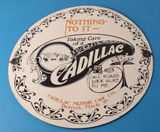 Vintage Cadillac Motor Car Co Sign - Gas Pump Plate Automobiles Porcelain Sign picture