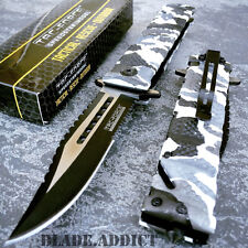 TAC FORCE Spring Assisted Open SAWBACK BOWIE Tactical Rescue Pocket Knife Camo picture