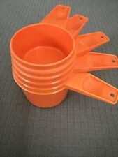 VTG. Orange Tupperware Measuring Cups Plastic, Set of 5 Pieces picture