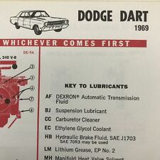 1969 Dodge Dart 1963-64 Ford Galaxie, 300, Custom CHEK-CHART TUNE UP CHART picture