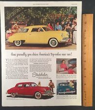 Lot of 4  1947-49 STUDEBAKER Vintage Large Format Color Print Ad / Advertisments picture