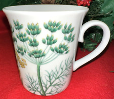 1x Horchow Ceramic Tea Cup Queen Anne's Lace Dill Goldenrod Pattern picture