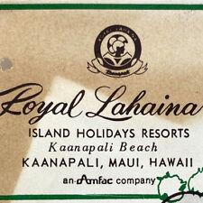 1960s Royal Lahaina Hotel Map Kaanapali Beach Maui Hawaii Island Holiday Resorts picture
