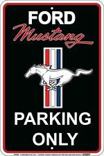 Ford Mustang Parking Only Black   Embossed Metal Sign 8x12 picture