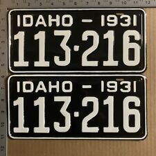 1931 Idaho license plate pair 113-216 YOM DMV Ford Model A Chevy Dodge 11777 picture