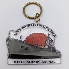 Vintage USS North Carolina Battleship Memorial Keychain US Navy Souvenir Key picture