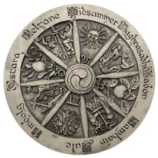 Large Wheel of the Year Plaque - Stone Finish - Wicca Pagan Sabbats Wall Decor picture