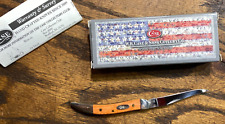 Vintage NOS Case XX 610096 SS Tiny Toothpick Pocket Knife in Box / Orange Peel picture