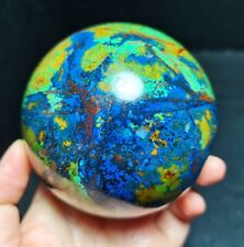 TOP 556G Natural Blue Phoenix Chrysocolla Crystal Sphere Ball Stone Healing QQ15 picture