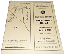 APRIL 1963 UNION PACIFIC CALIFORNIA DIVISION EMPLOYEE TIMETABLE #34 picture