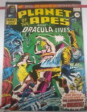 💥 PLANET OF THE APES AND DRACULA LIVES #100 MARVEL UK 1976 KA-ZAR FINE FN 6.0 picture