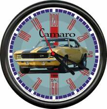 Licensed 1969 Camaro Z28 Yellow Muscle Car General Motors Retro Sign Wall Clock picture