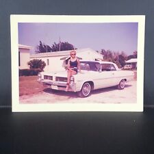 Ft. Lauderdale,FL Photo VTG Snapshot 1964 Pontiac Catalina Stock Car Pretty Girl picture