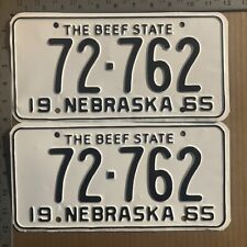 1965 Nebraska license plate pair 77-762 YOM DMV Chase 65 CHEVY IMPALA 12546 picture