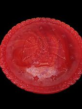 1976 Fenton Art Glass American Eagle Bicentennial Plate Patriot Red picture