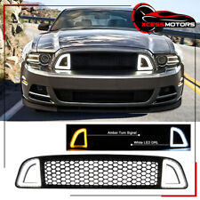 Fits 13-14 Ford Mustang Non-Shelby Front Bumper Upper Grille w/ LED Lights picture