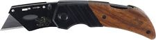 Husky 97211 Wood Handled Folding Sure-Grip Lock Back Utility Razor Knife picture
