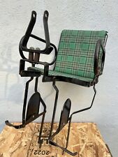 Vintage Leco Bicycle Kids Rear Seat Chair Metal Booster Green Plaid Vinyl picture