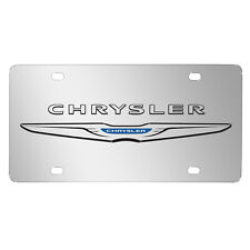 Chrysler 3D Dual Logo Mirror Chrome Stainless Steel License Plate picture
