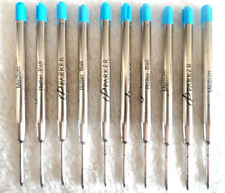 10pc Excellent Parker Blue Ink Refills For Parker Ballpoint Pen F Nib Quick Flow picture