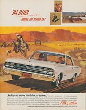 1963 1964 Oldsmobile F-85 Cutlass Cowboy Roping Calf Horse Vintage Print Ad LO8 picture