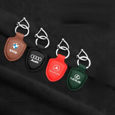 2PCS Vintage Car Logo Keychain Metal+Leather Key Chain Key Ring Accessories picture