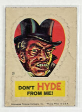 1966 Topps Universal Pictures Monsters Valentines Sticker #19 Don't Hyde From Me picture