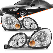 Headlight For 1998-2005 Lexus GS300 GS400 GS430 Projector Halogen Chrome pair picture