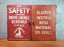 Vintage 1950's National Grease Oil Seals Gas Station Metal Cabinet Sign picture