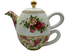 Old Country Roses Royal Albert Tea For One 1 Teapot Cup Set Chintz picture