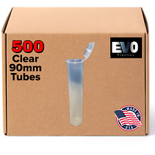 90mm Pre-Roll Tubes 500 Clear, Pop Top Joints, BPA-Free Pre-Roll Vials - US picture