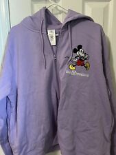 NEW 1X Disney World Mickey Purple Zip Up Hoodie NWT Embroidered picture