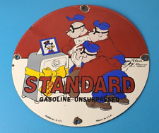 Vintage Standard Gasoline Sign - Porcelain Walt Disney Gas Oil Pump Plate Sign picture
