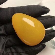 Genuine Natural Amber Yellow Gemstone Healing Big Women Pendant 44x31x12mm AAAA picture