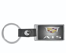 Cadillac ATS  Chrome Leather key ring  Key Chain Fob Luxury Car Accessories picture