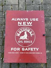 Vintage 1950's National Oil Grease Seals Chevrolet Ford 23” Metal Cabinet Sign picture