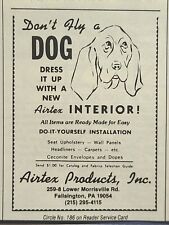 Airtex Products Fallsington PA Aircraft Interiors Dog Vintage Print Ad 1979 picture