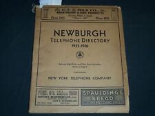 1935-1936 NEWBURGH TELEPHONE DIRECTORY BOOK - NEWBURGH, NEW YORK - KD 5740 picture