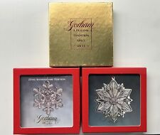 1993, 1994 & 2005 BOXES FOR Gorham Ornaments, 2-Felt Pouches & Ribbons picture