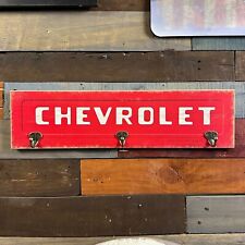 Chevrolet Red Tailgate Wood Wall Hooks Home Decor and Wall Sign Vintage Design picture